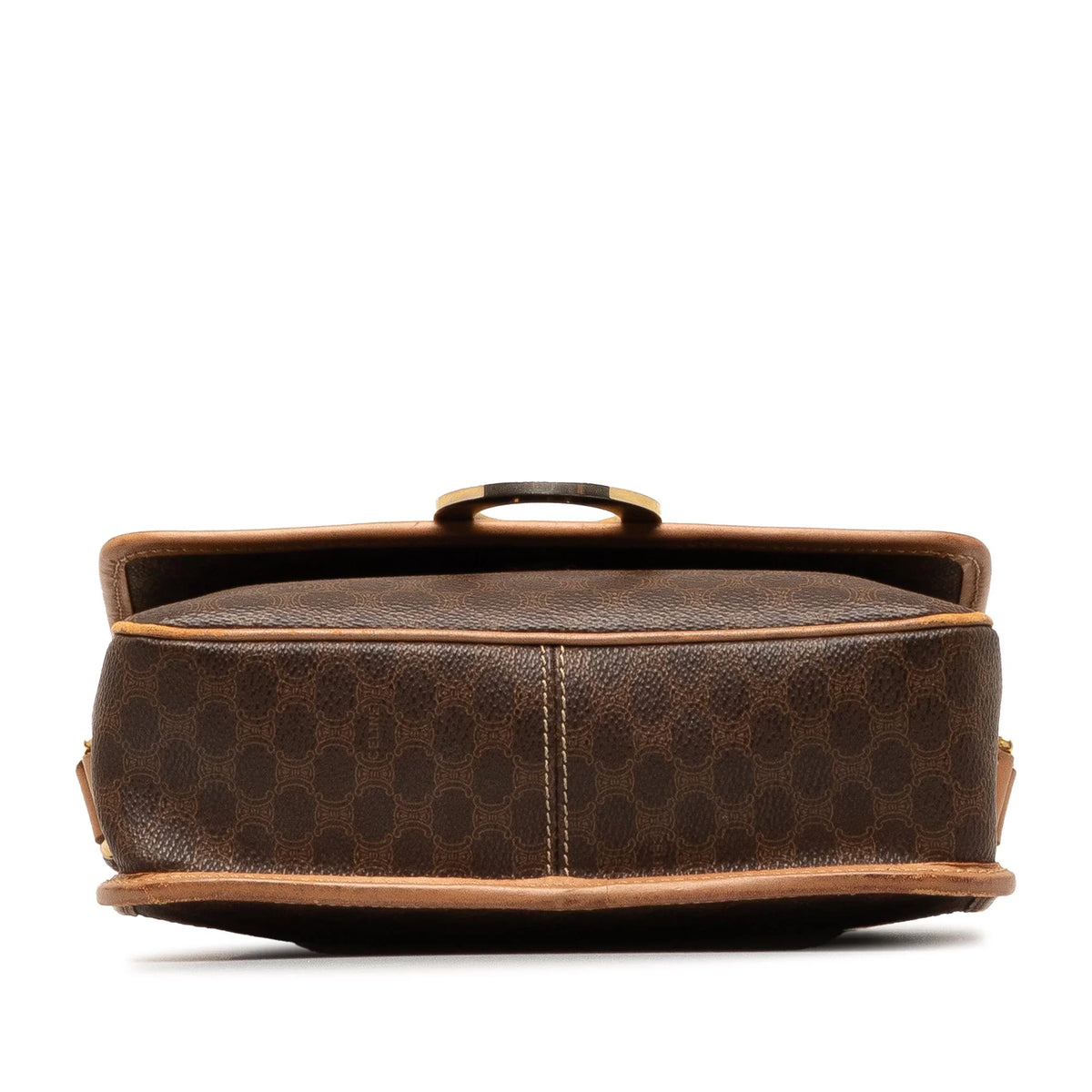Crossbody Unisex Fabric Bag Authenticated (Good) Pre-Owned Brown Coated Macadam Canvas Celine