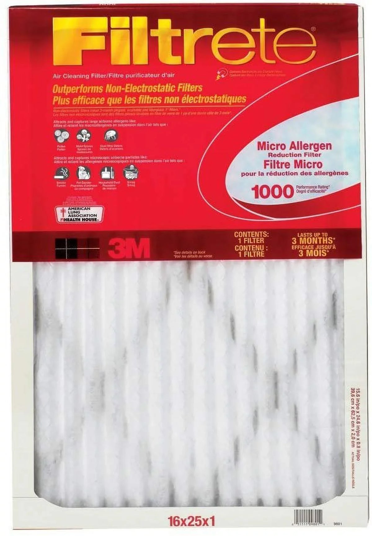 '- Micro Defense Micron 3M Or Allergen Microfiber Air Red 6 Filter Furnace Or 9801DC-6 Quantity