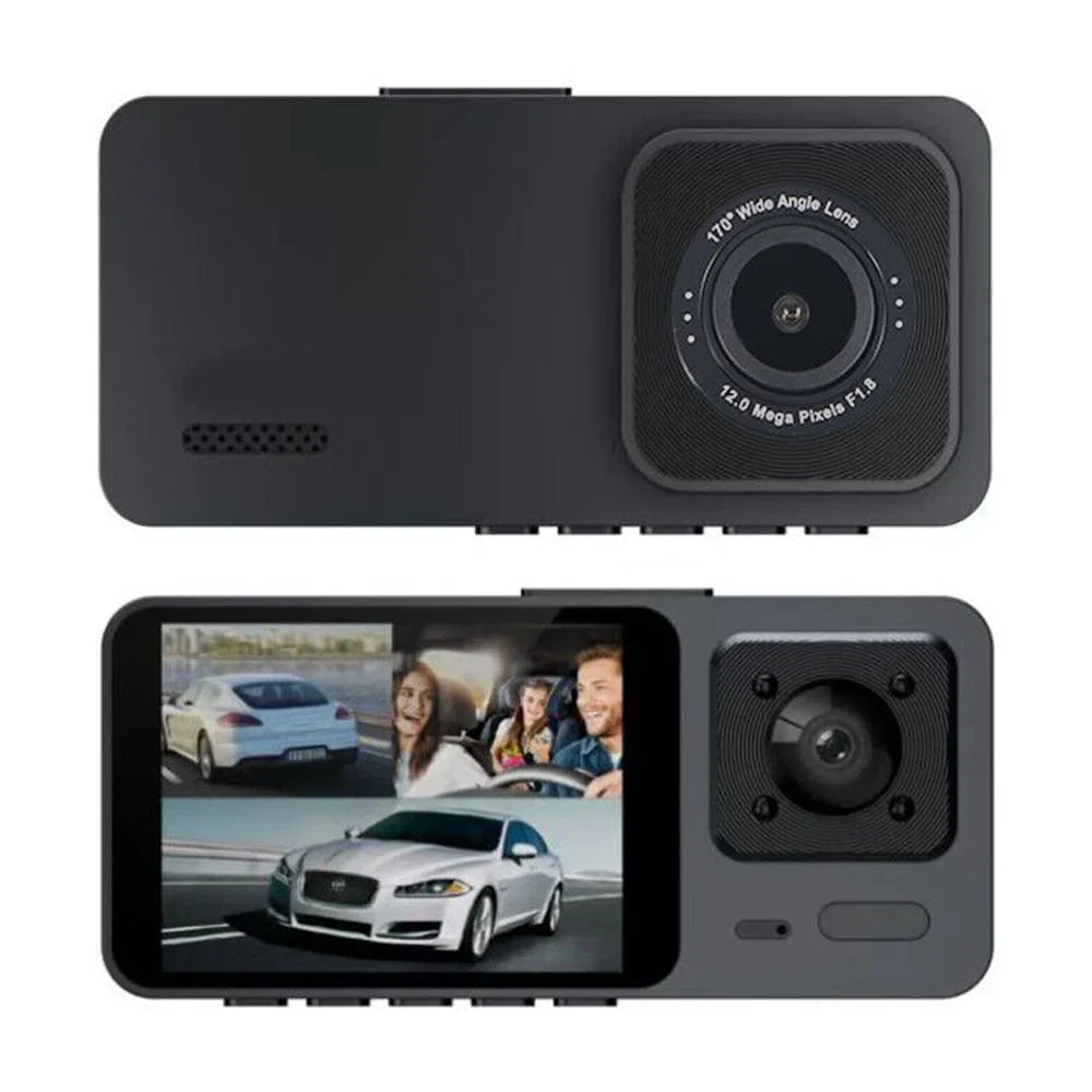 1080P Camera 3 Front Dash Onemayship Inside Rear Cam Video Car G-Sensor Recorder DVR Lens
