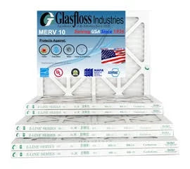 '- in 10x18x1 - -Qty:4 Glasfloss USA Furnace - Air 9.5 MERV inch) dimension: (Actual Filter Made 10 x 17.5x7/8
