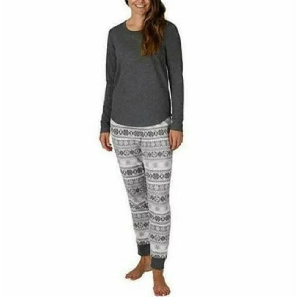 Thermal Bauer Set Pajama Charcoal Women's S Fabrics Waffle Brushed Eddie 2 Pc,