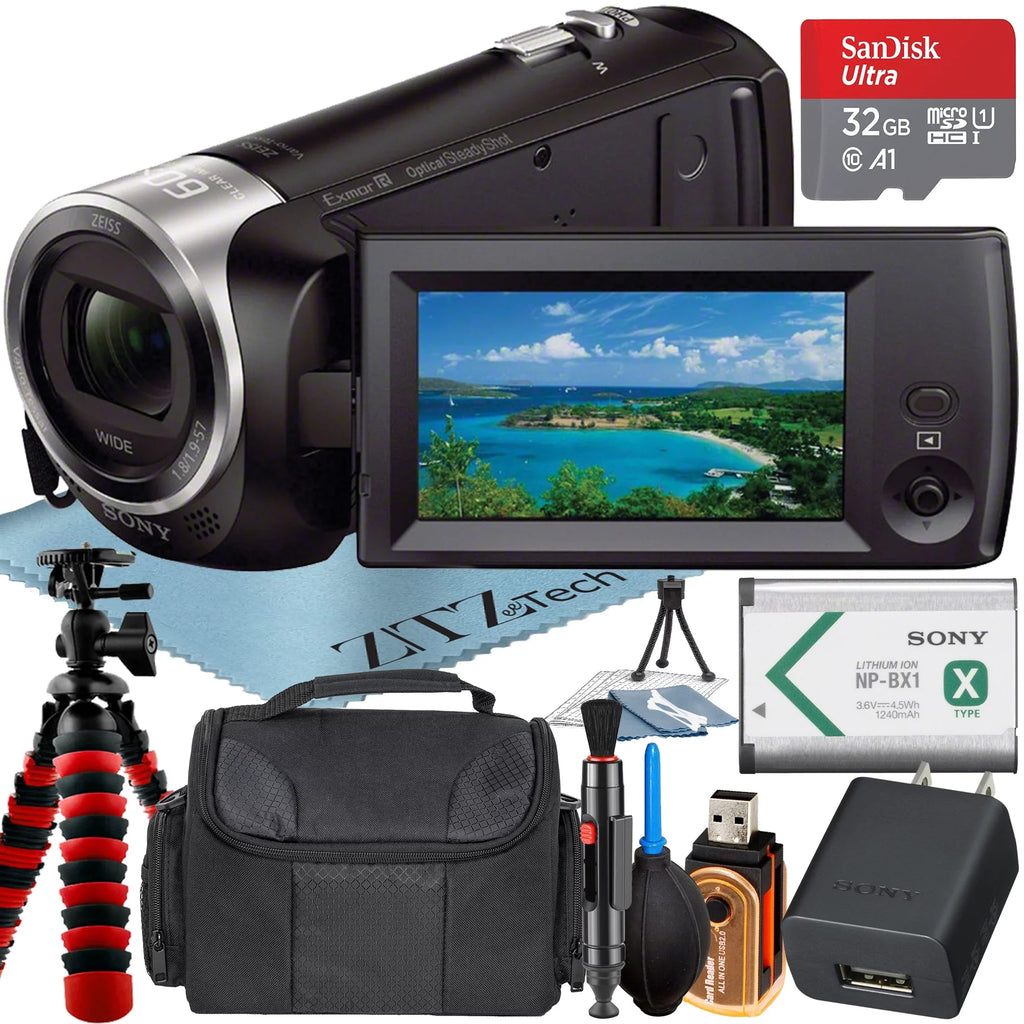 '+ with Recording Camcorder 32GB Case + HD SD Handycam Accessory Tripod Video + Bundle Card ZeeTech HDR-CX405 Micro Memory