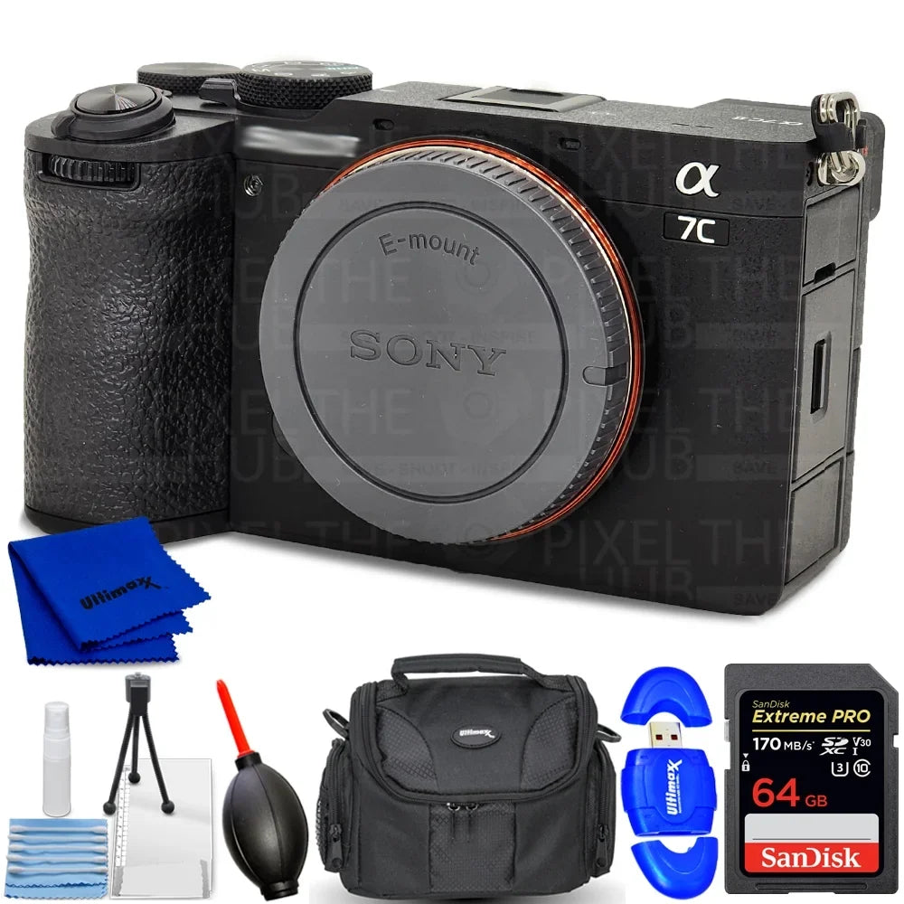 '- ILCE-7CM2/B Bundle Accessory Mirrorless a7C Camera II 7PC (Black)