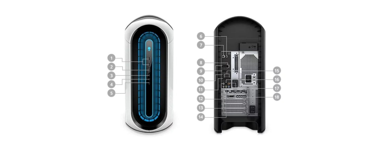 '- - 3060 Aurora Gen + 1TB 4.9 - SSD - (2021) 1TB 8 GHz 16GB Core 11th Restored Ti @ GDDR6 R12 i7 (Refurbished) HDD Cores CPU Gaming - Alienware Desktop 8GB RAM