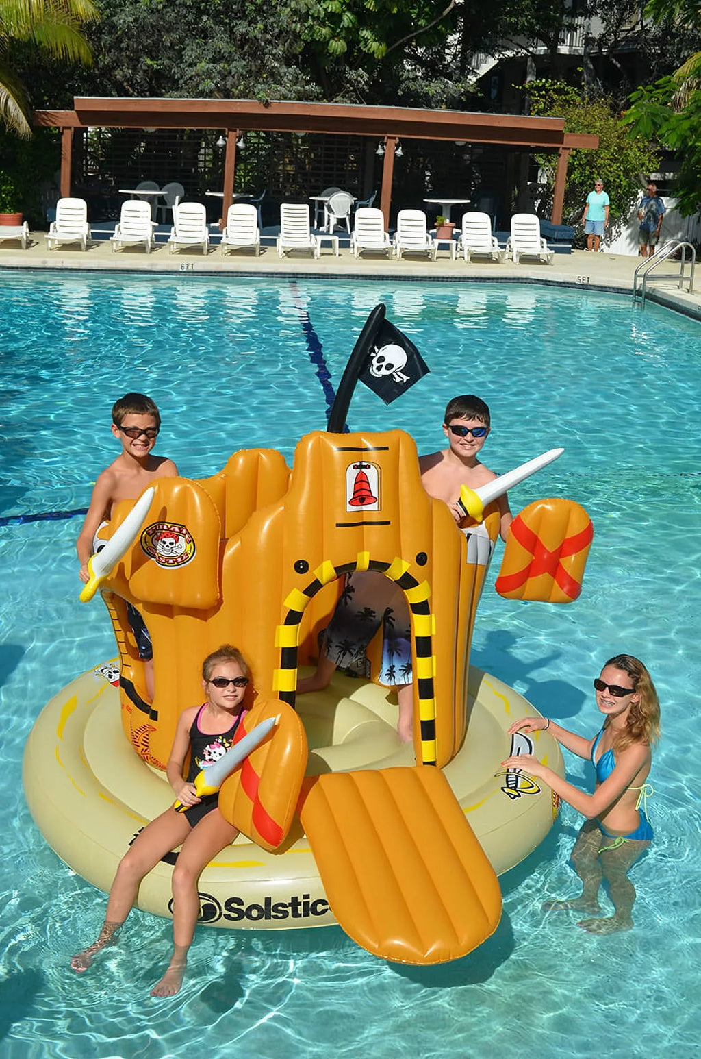 Pool Multicolor Float, Play Vinyl Inflatable Swimline Pirate Center