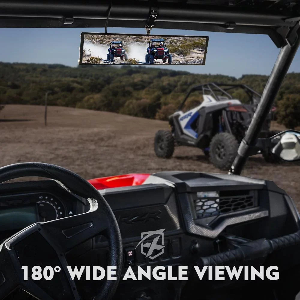 & Rollbars for LED UTV Integrated 1.75"-2" Rear View 13" Mirror Lights Xprite Curved Switch w/