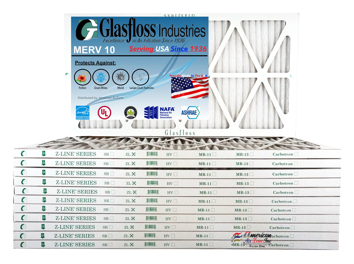 '- Glasfloss -Qty:12 x MERV - - dimension: Made 26.5x7/8 USA Furnace in (Actual 17.5 inch) 10 18x27x1 Air Filter