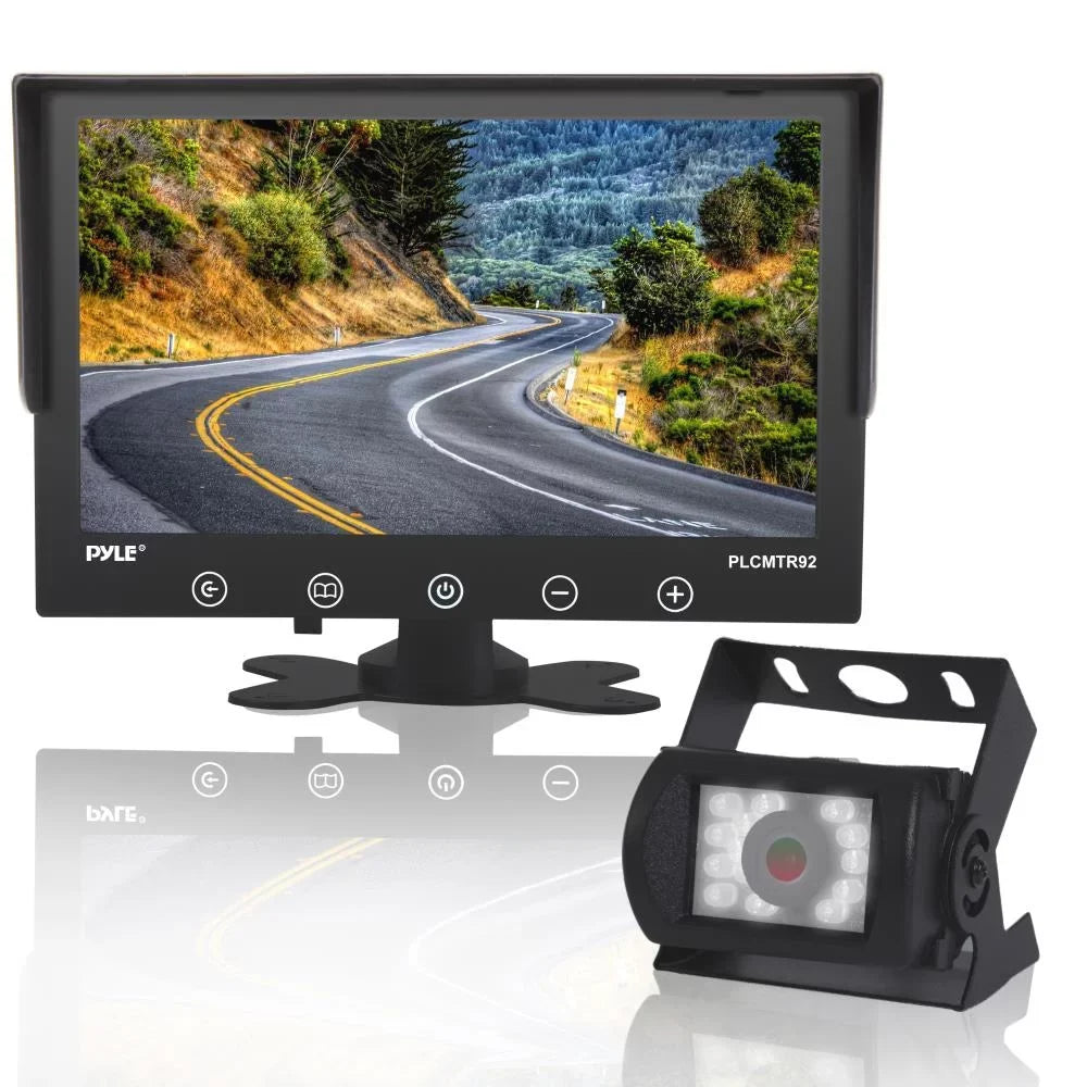 '- (DC PYLE Truck, Waterproof Backup with Bus, Display Trailer, Monitor 12-24V Rated - PLCMTR92 9'' & System Monitor Van) for Camera
