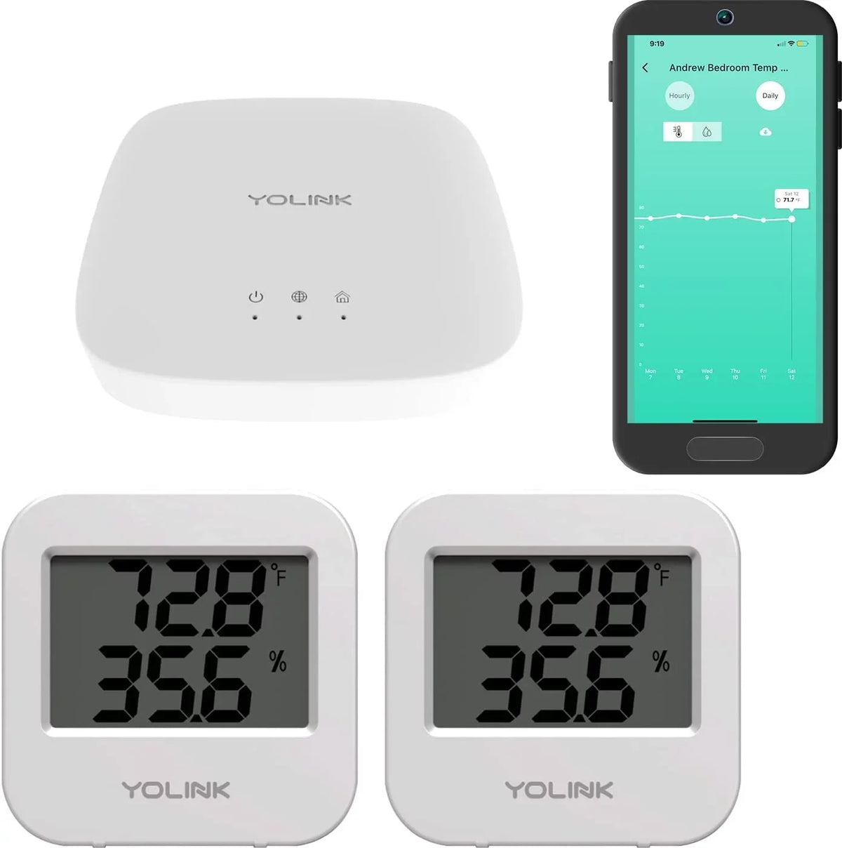 '- for Cage/Tank Freezer degrees) Sensor Works Monitoring Alerts, Hub Humidity Range / Wireless IFTTT, Fridge 158 Alexa Smartphone (-22 2 Smart with Monitoring Pack to Included Wide Temperature Pet