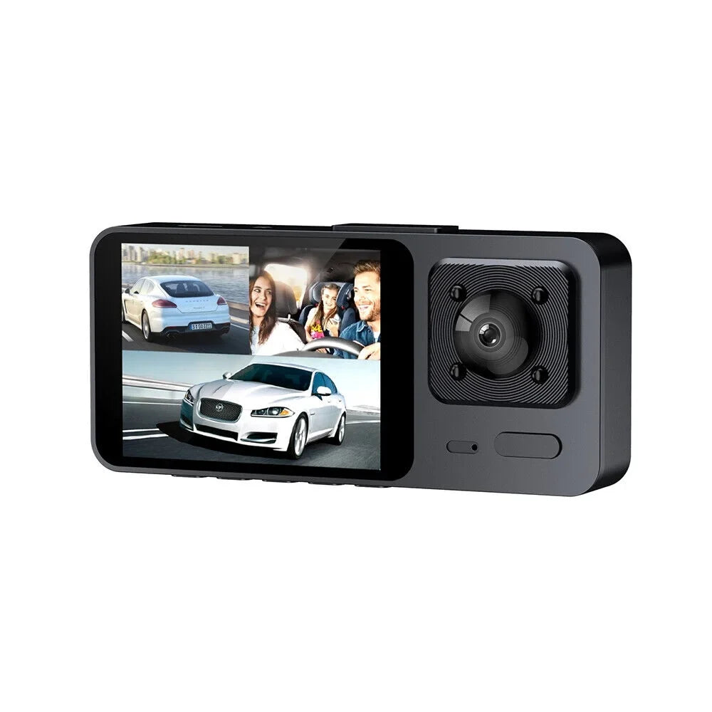 1080P Camera 3 Front Dash Onemayship Inside Rear Cam Video Car G-Sensor Recorder DVR Lens